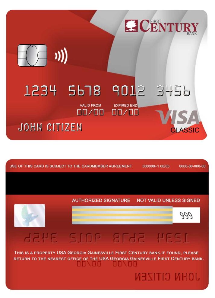 USA Georgia Gainesville First Century bank visa classic card